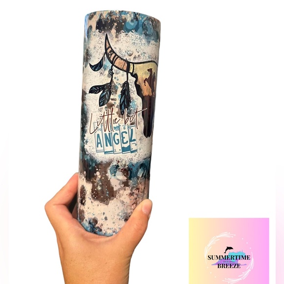 Little bit angel whole lotta outlaw tumbler - Picture 2 of 3